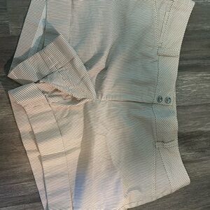 White House Black Market Beige Striped Shorts